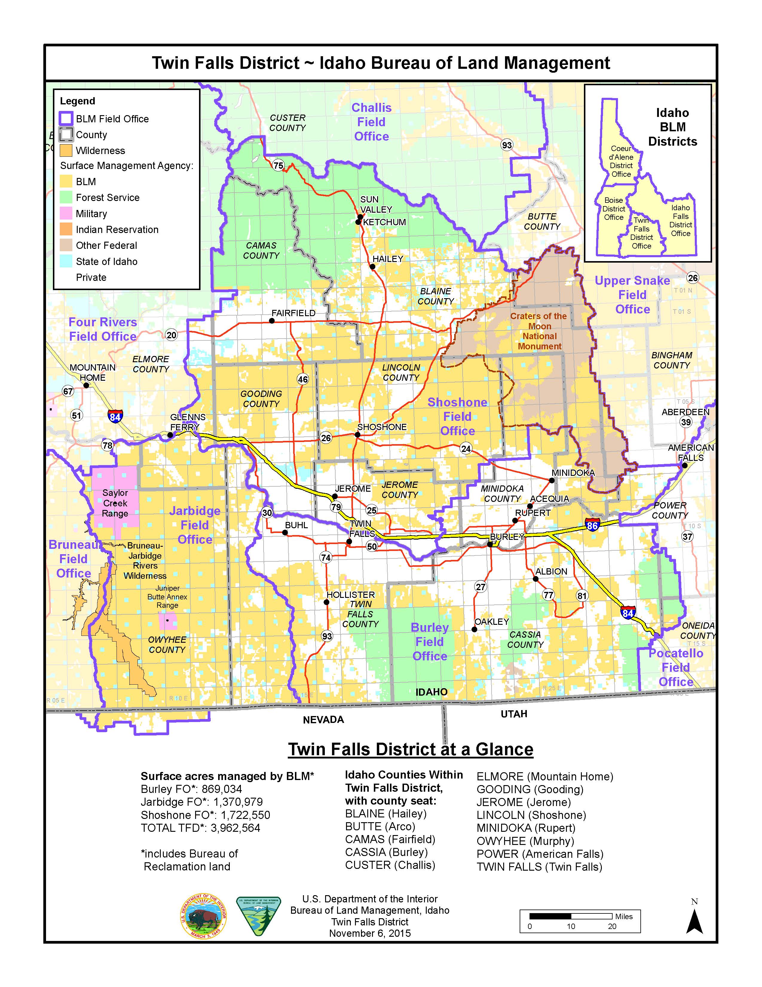 Blm Land Map Idaho Color 2018 3191